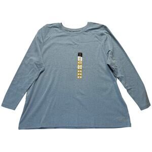 NOBLE OUTFITTERS Tug Free Cotton Long Sleeve Tee Shirt Women's Sz 4X Blue NWOT